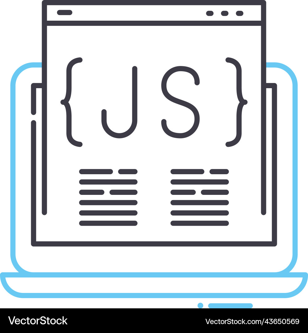 Js line icon outline symbol Js line icon outline symbol Vector Image
