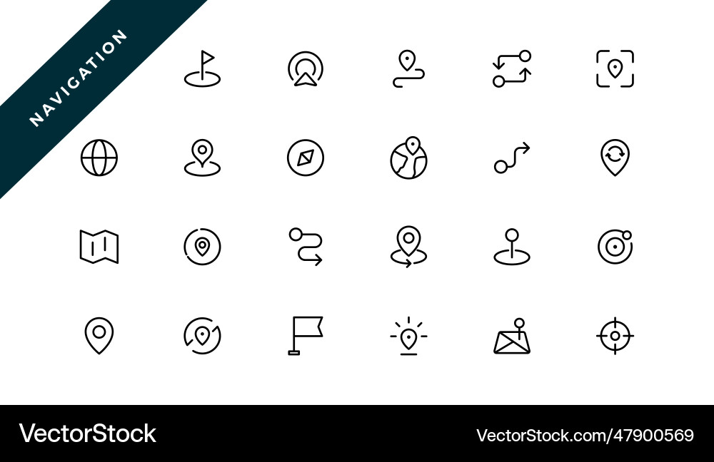 Location icons set navigation map pointer vector image