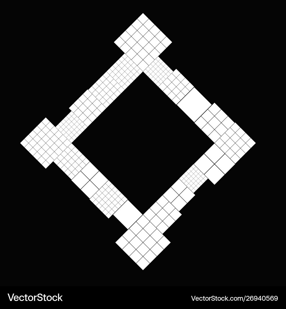 Monochrome minimal abstract diagonal square badge Vector Image