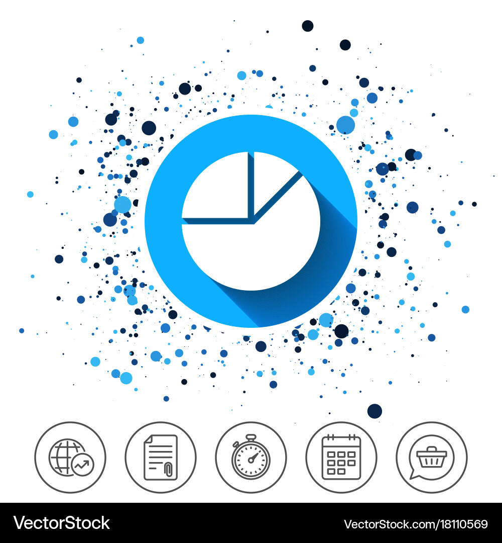Pie chart graph sign icon diagram button vector image