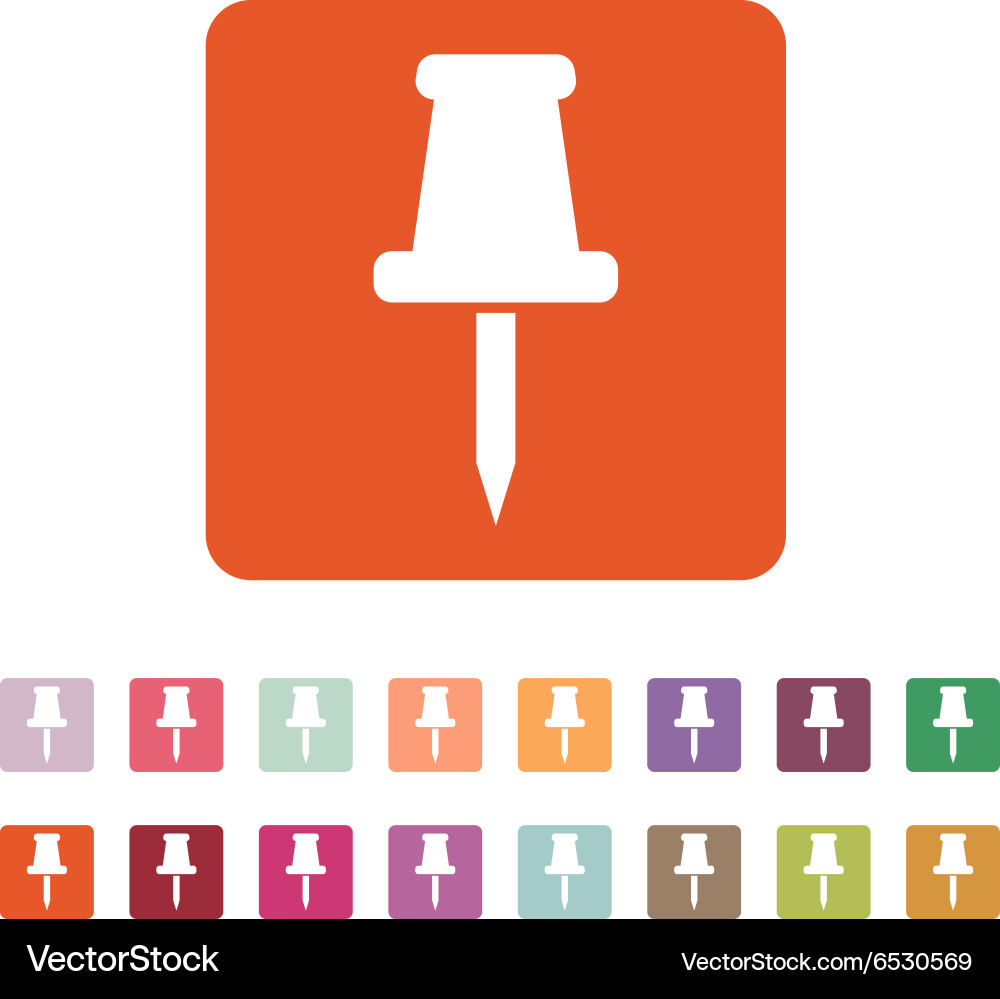 Push pin icon memo and note attachment Vector Image