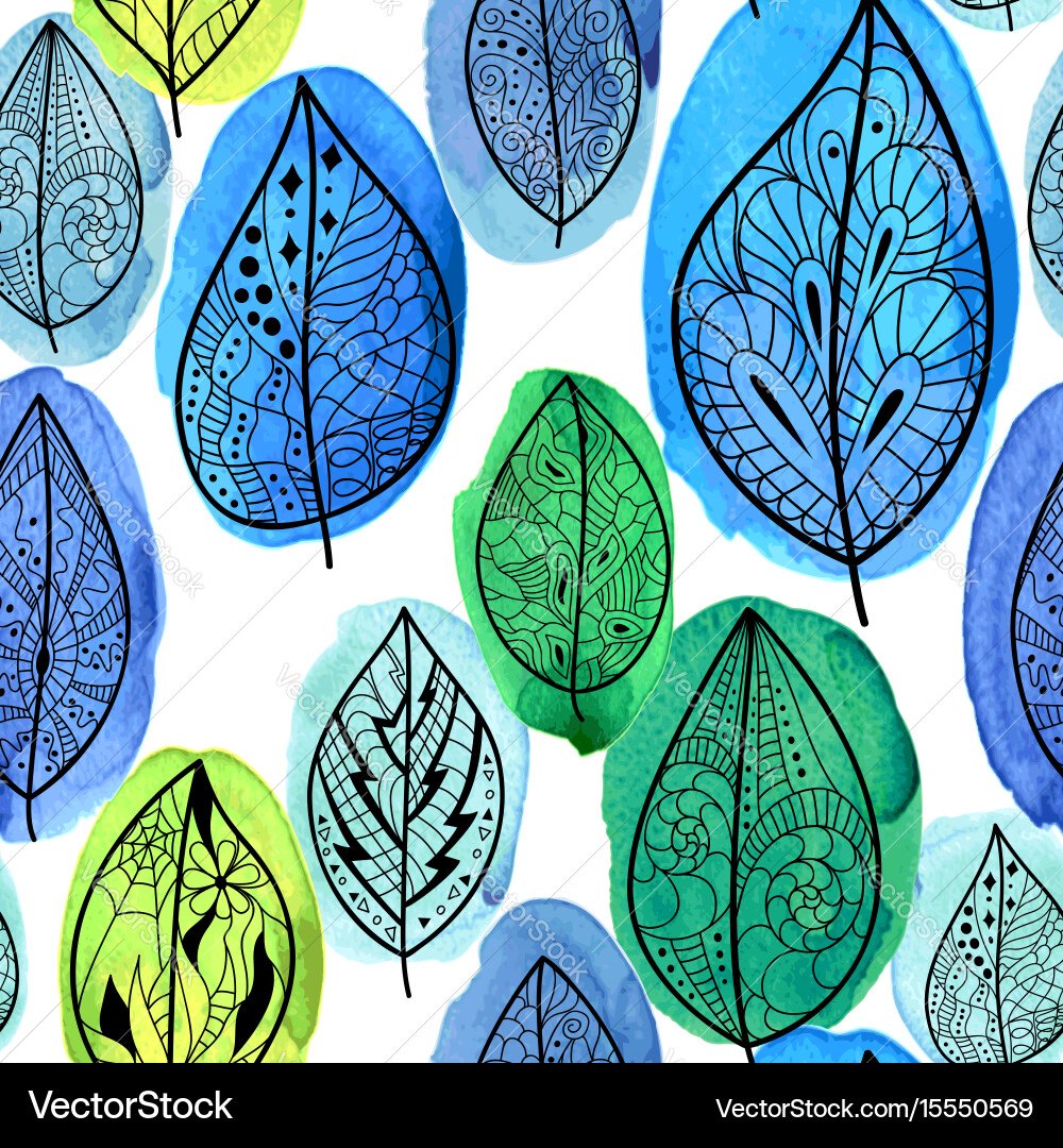 Seamless pattern with leaves Vector Image