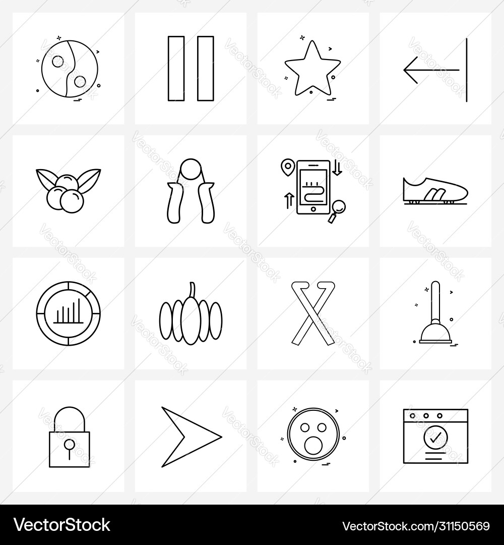 Set 16 ui icons and symbols for exercise vector image