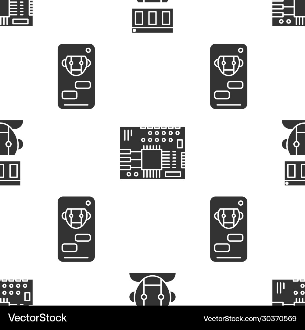 Set robot printed circuit board pcb and bot Vector Image