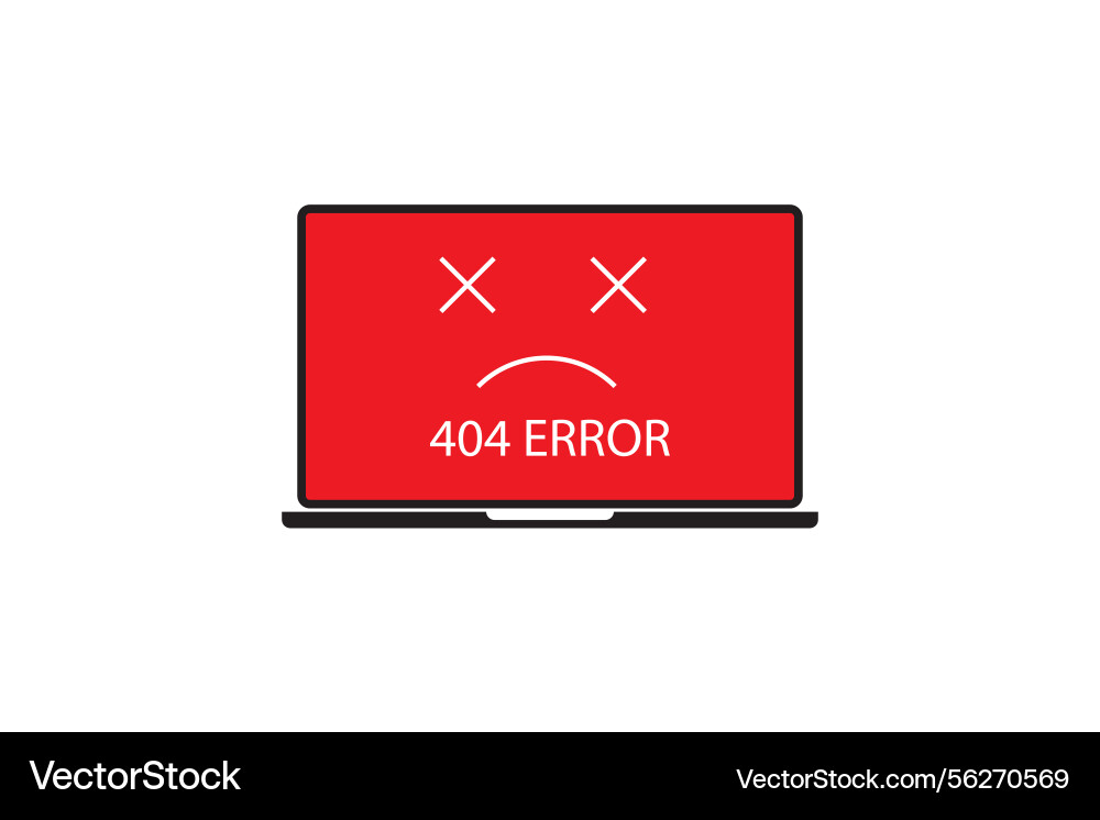 Thin line 404 error with dead emoji Thin line 404 error with dead emoji vector image
