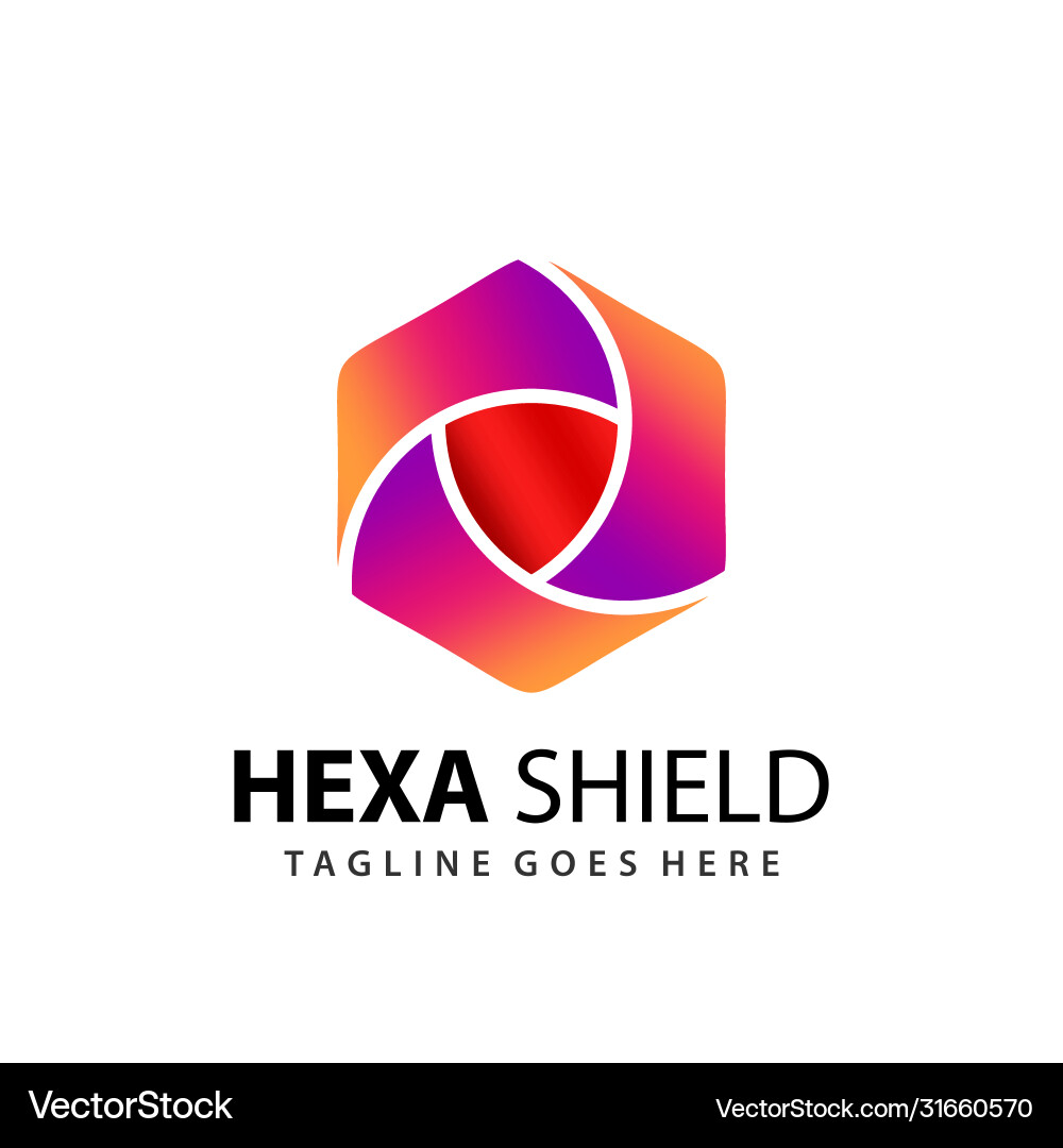 Abstraktes Sechskantschild Logo Design Stock Abstraktes Sechskantschild Logo Design Stock vektorbild