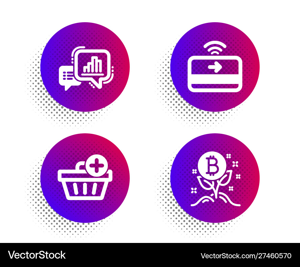 Add purchase graph chart and contactless payment Add purchase graph chart and contactless payment vector image
