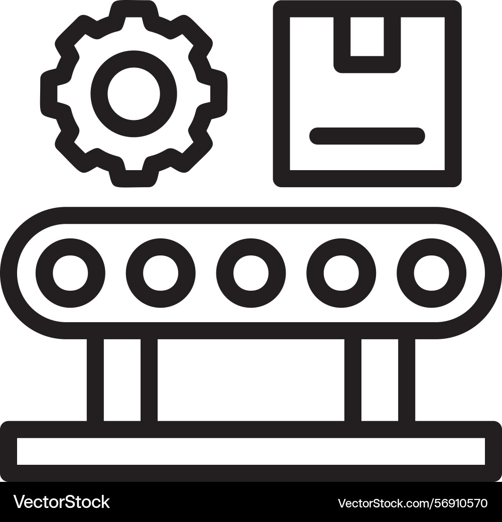 Assembly line linear style icon design Vector Image