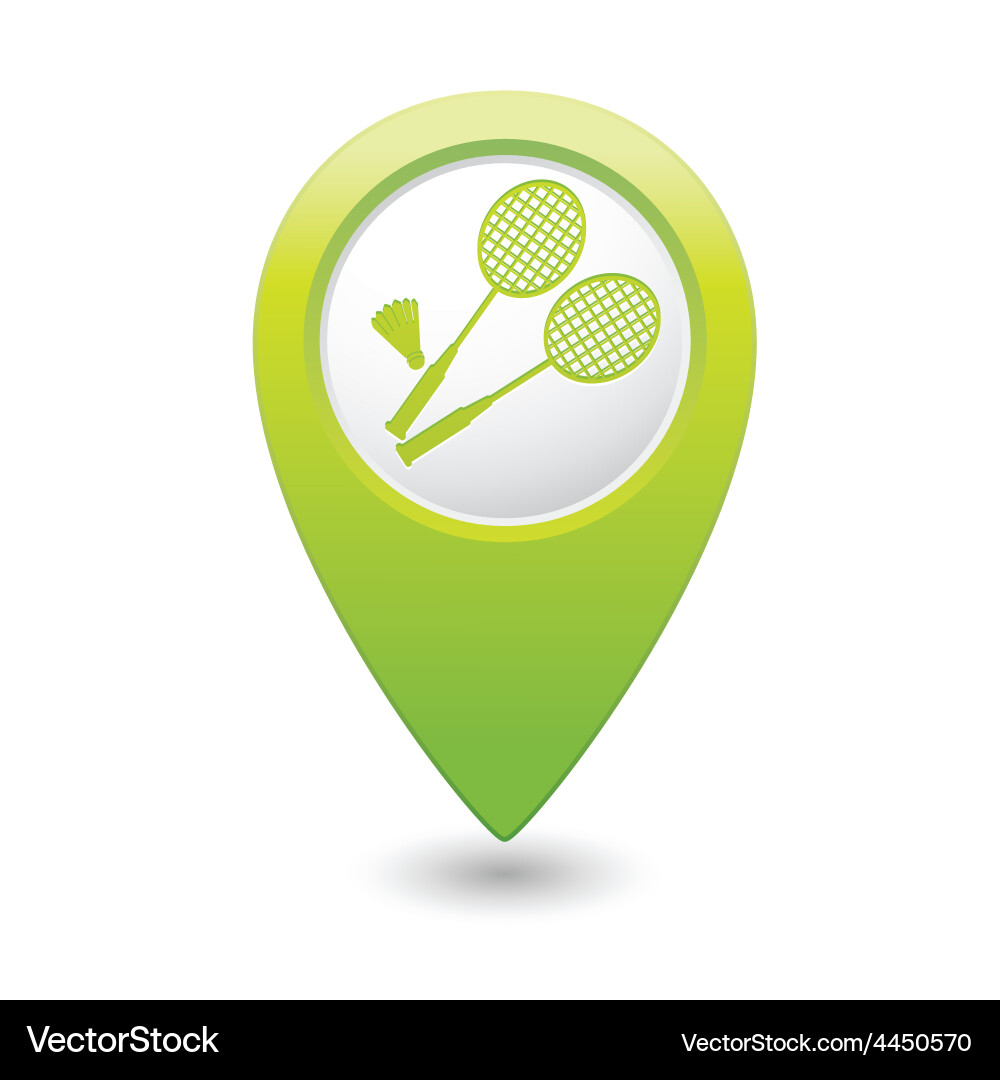 Badminton green map pointer Vector Image