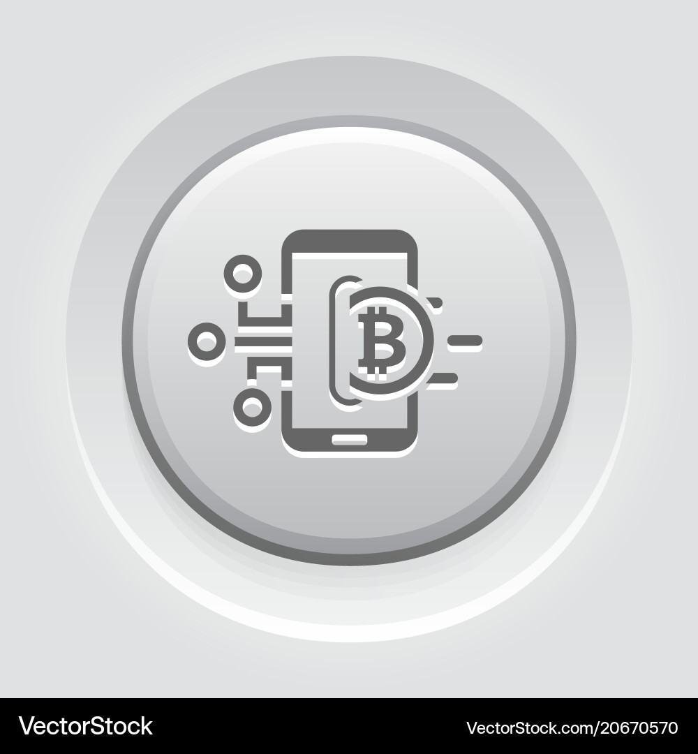 Bitcoin wallet button icon vector image
