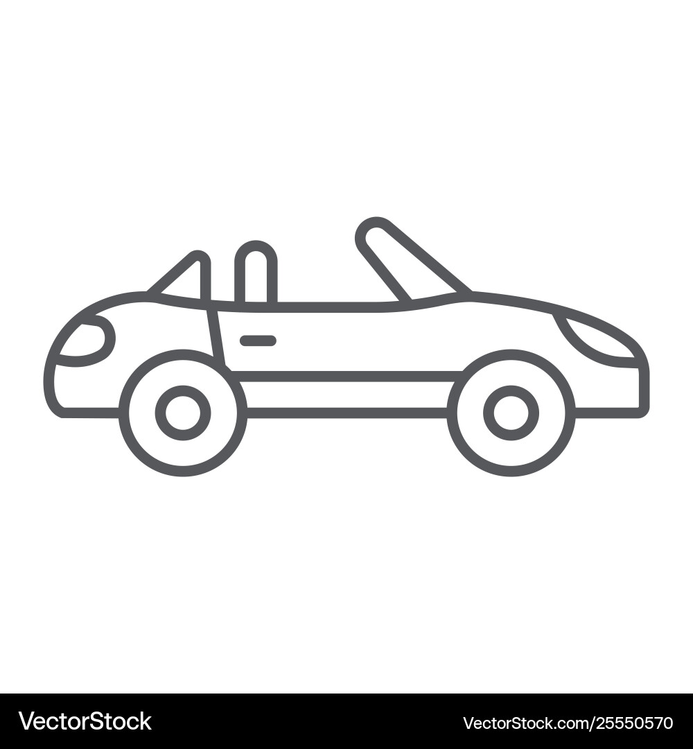 Cabriolet thin line icon transport and drive Cabriolet thin line icon transport and drive vector image