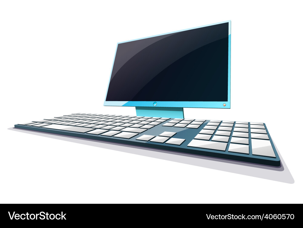 Display computer perspective Vector Image