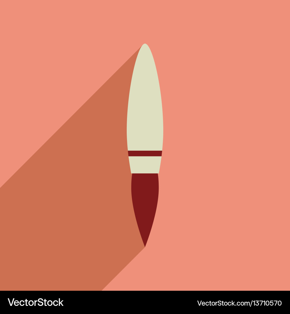 Flat web icon with long shadow rocket vector image