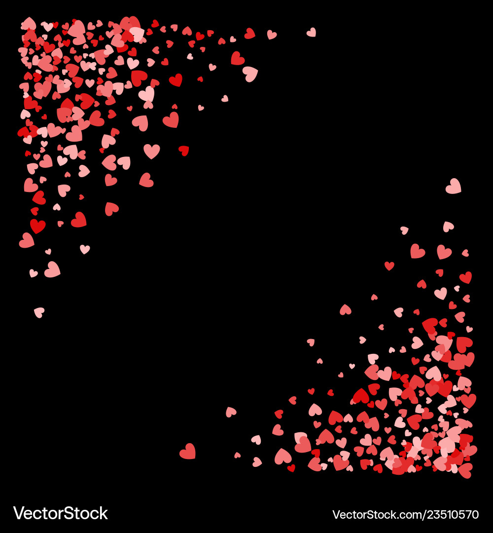 Frame or border of random scatter hearts Frame or border of random scatter hearts vector image