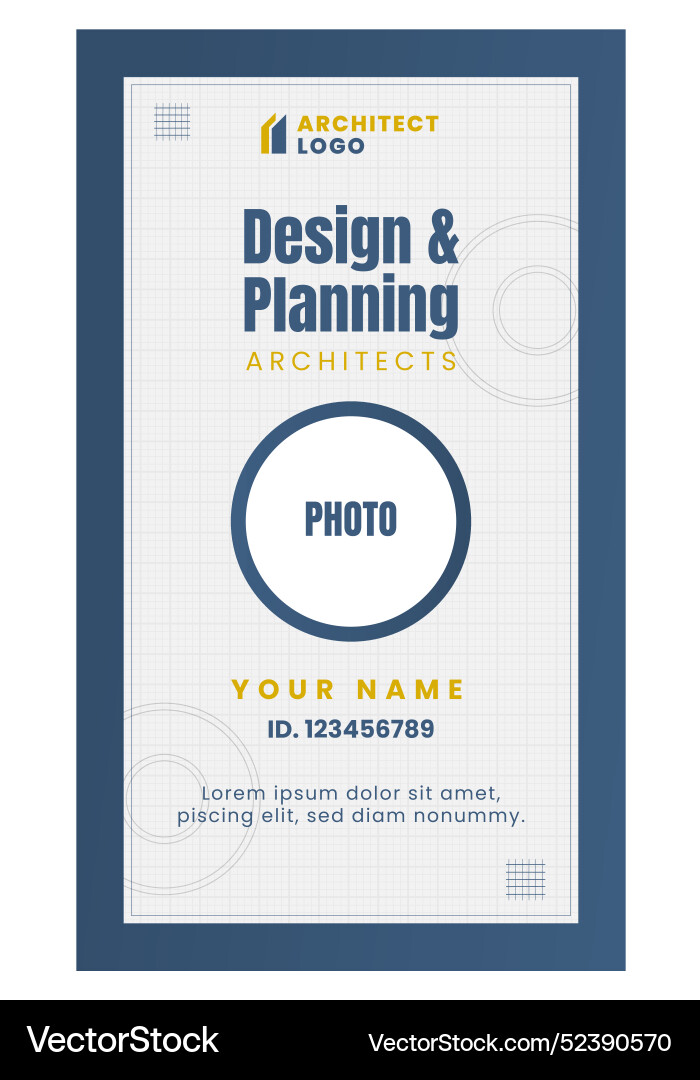 Gradient architect project id card Vector Image