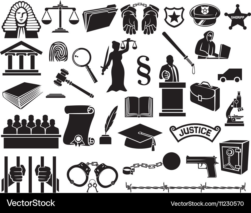 Justice & Law Icons Vector Image