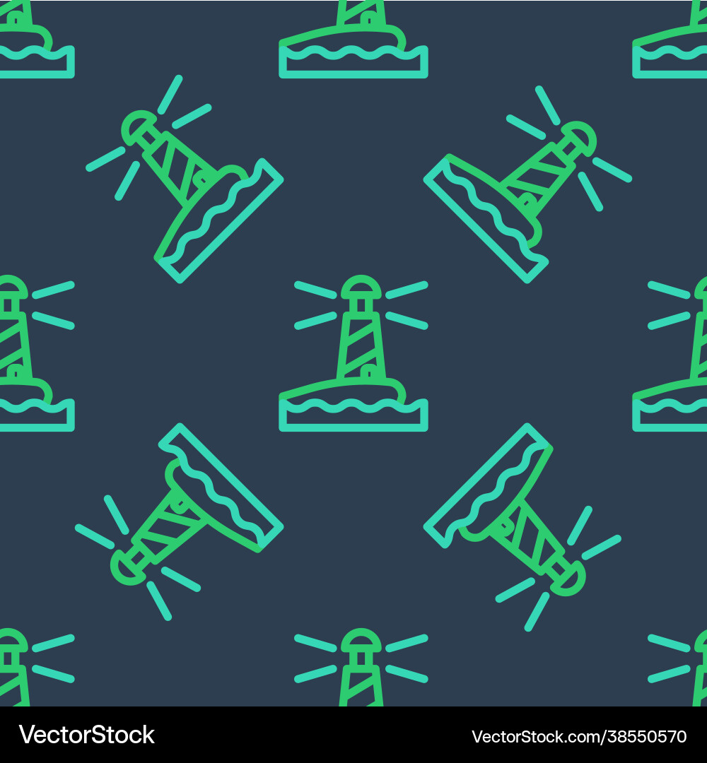 Line lighthouse icon isolated seamless pattern Line lighthouse icon isolated seamless pattern vector image