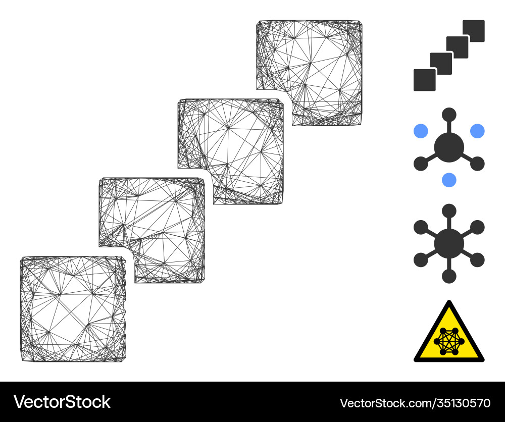 Linear blockchain mesh Linear blockchain mesh vector image