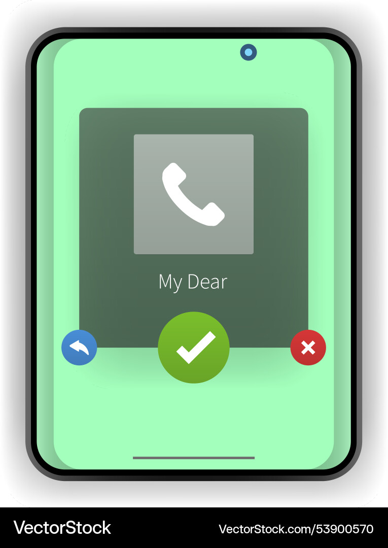 Modern smartphone ui with incoming call Vector Image