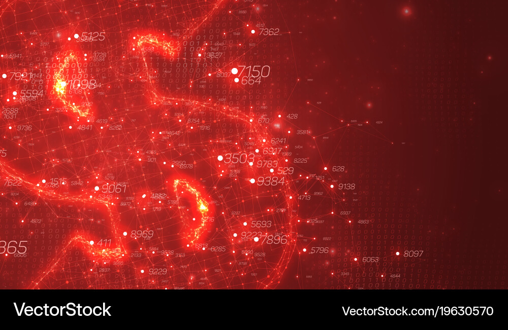 Red Data Flow Abstract vector image