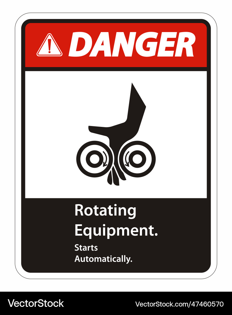 Rotating equipmentstarts automatically symbol Vector Image