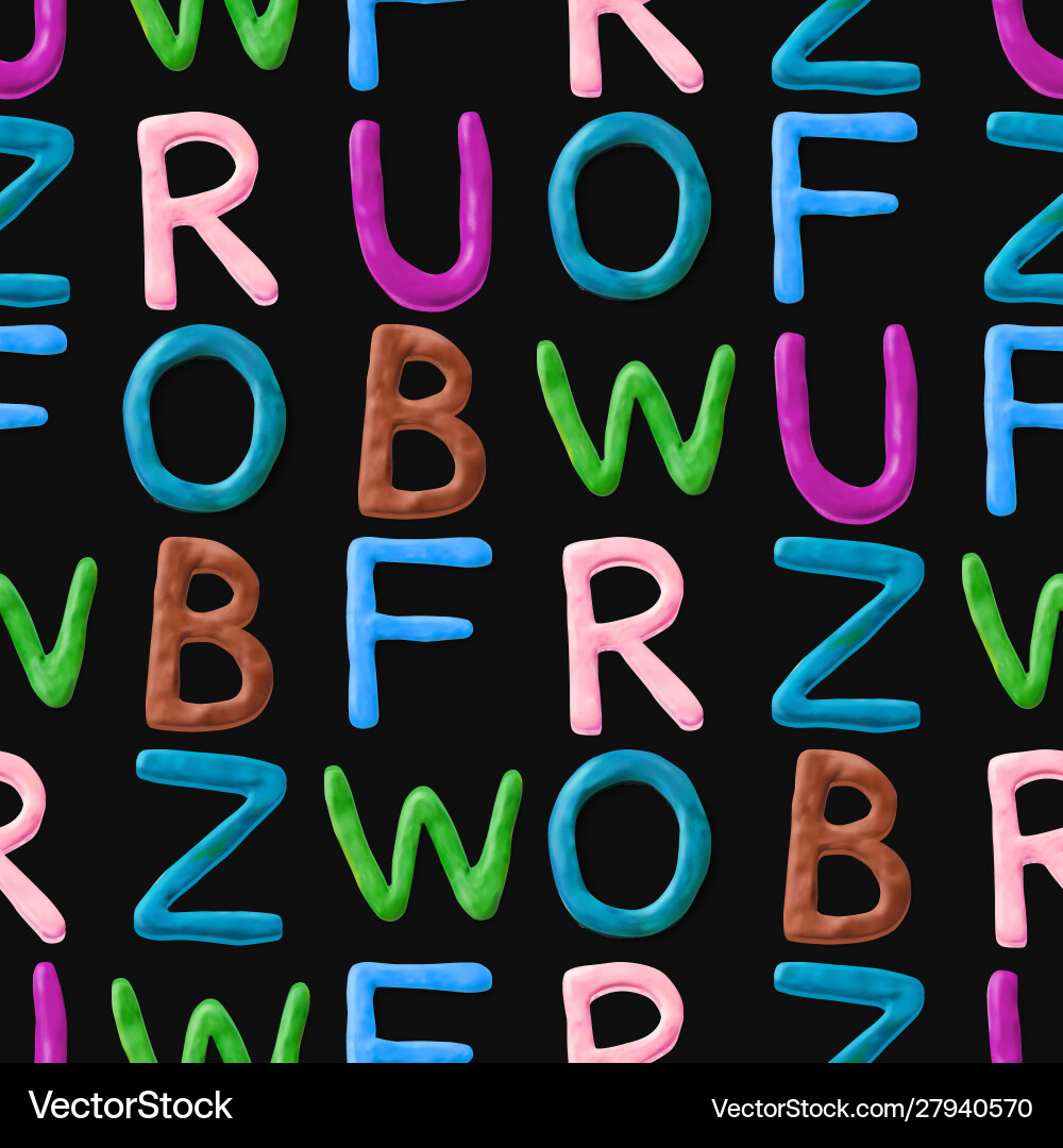 Seamless pattern with alphabet handmade modeling Seamless pattern with alphabet handmade modeling vector image