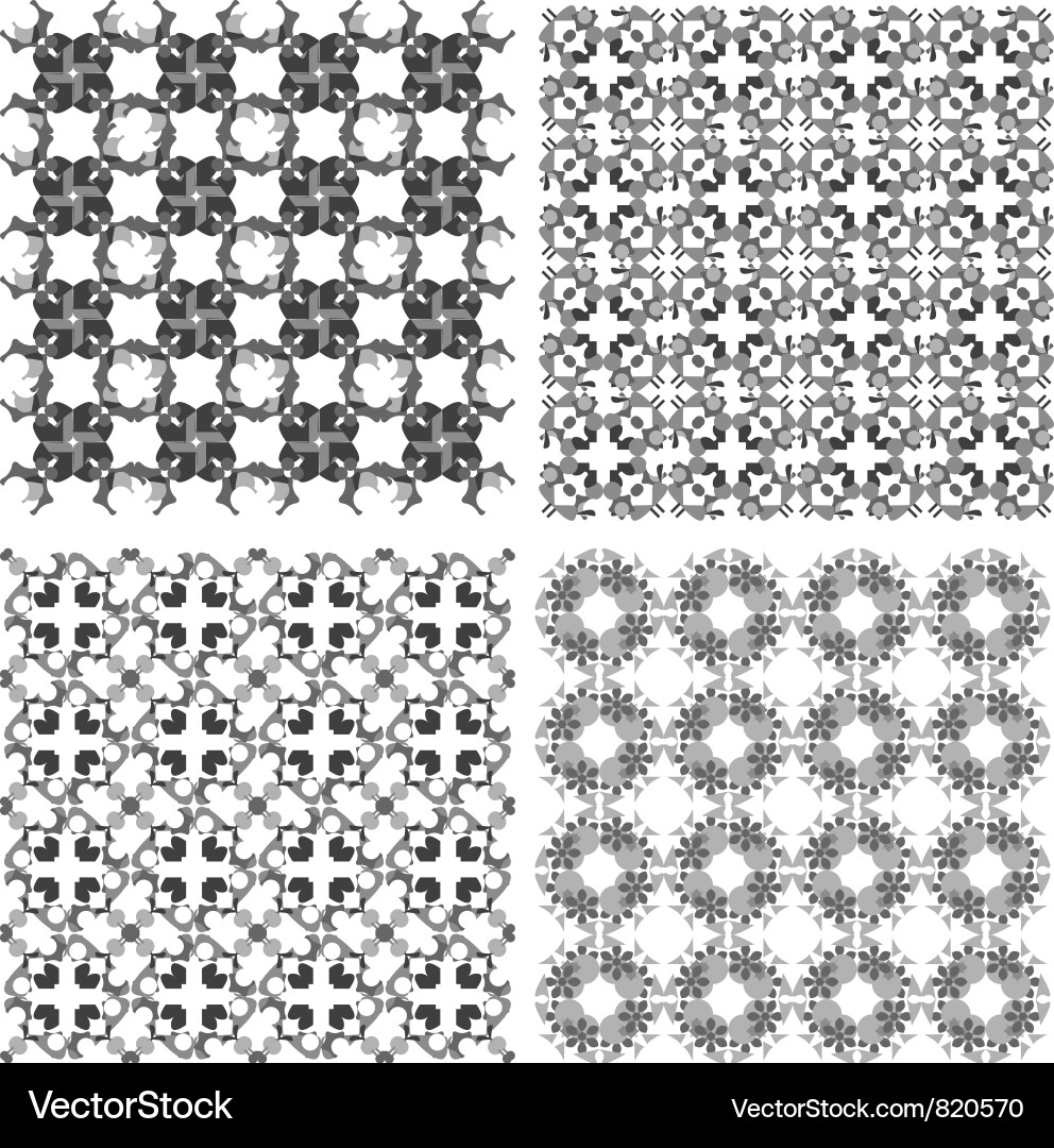 Seamless patterns set with semicircular elements vector image