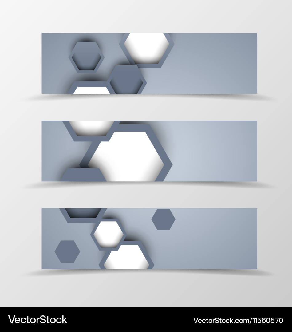 Set of header banner dynamic design vector image