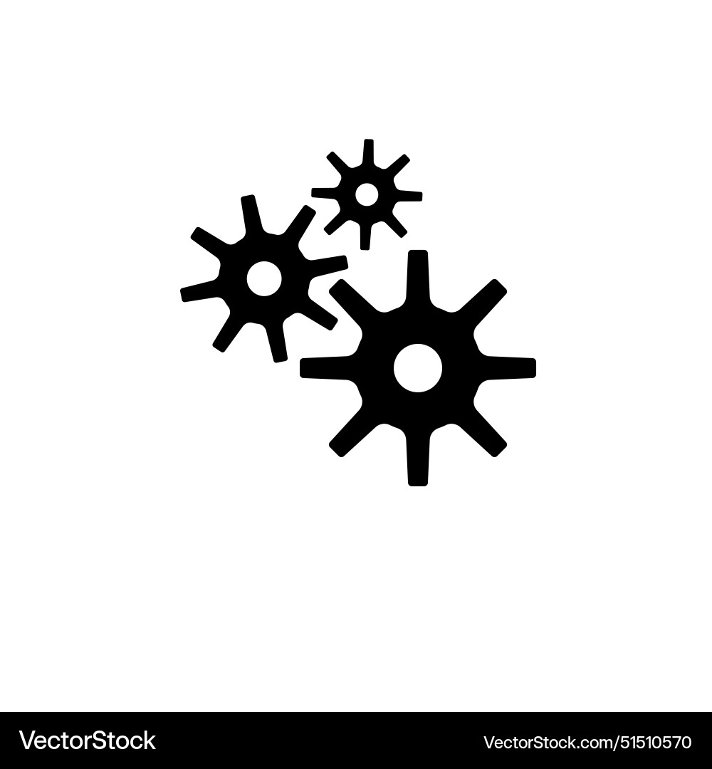 Settings with additional gears solid flat icon Settings with additional gears solid flat icon Vector Image