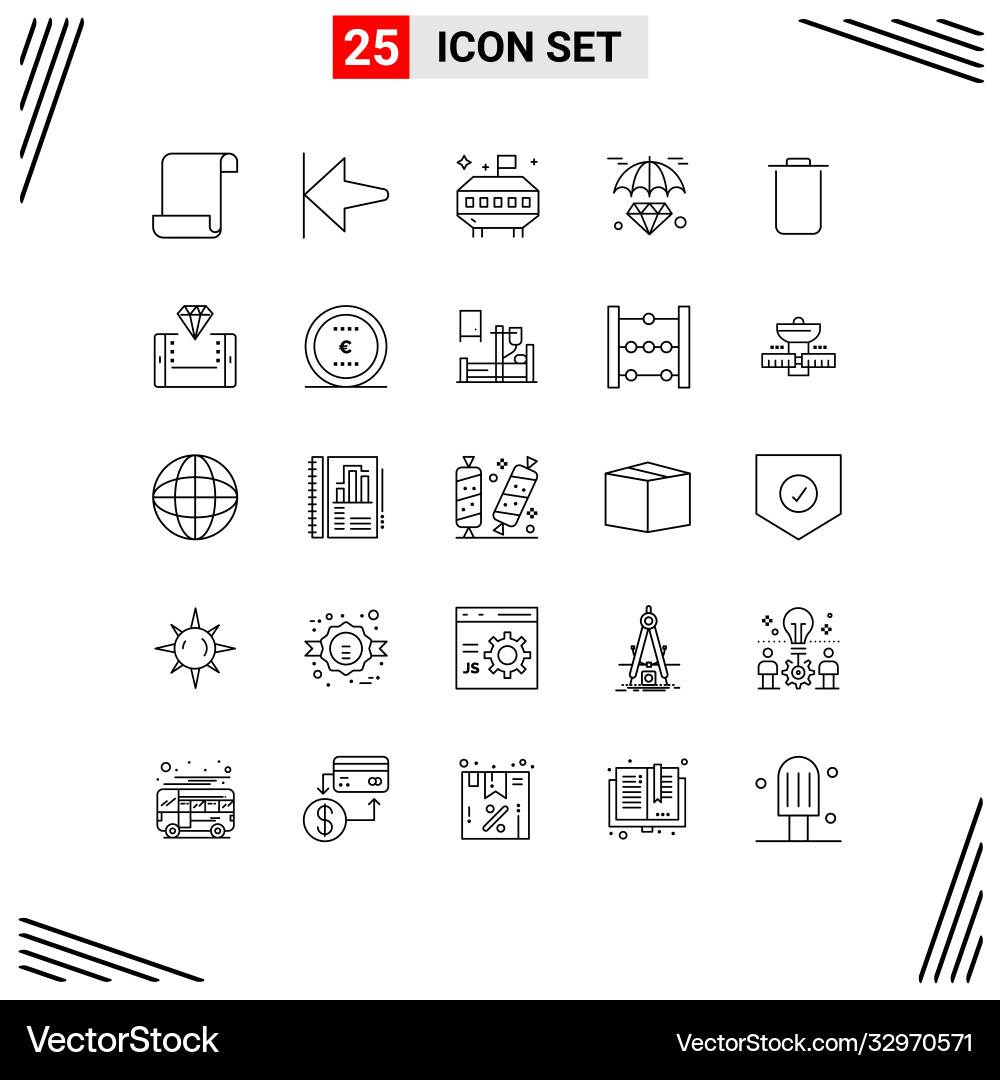 25 universal lines set for web and mobile Vector Image