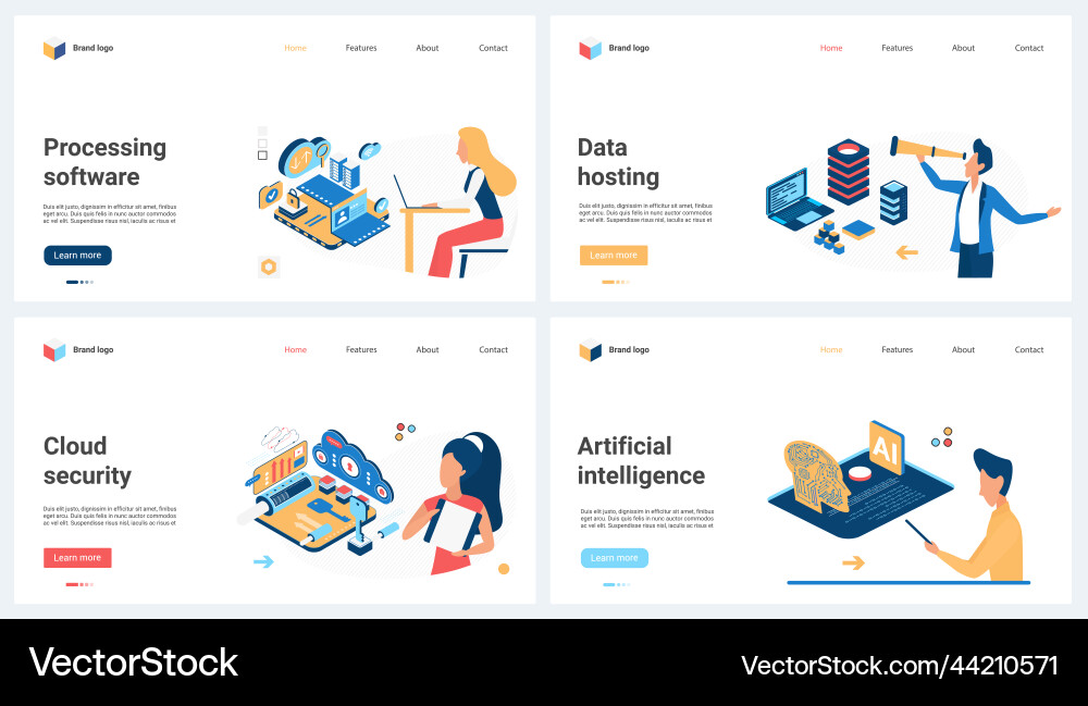 Ai technology machine integration in business Vector Image