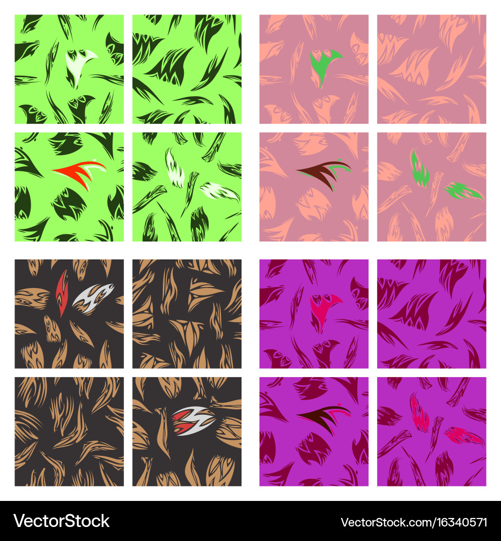 Assembly of patterns in striped style vector image