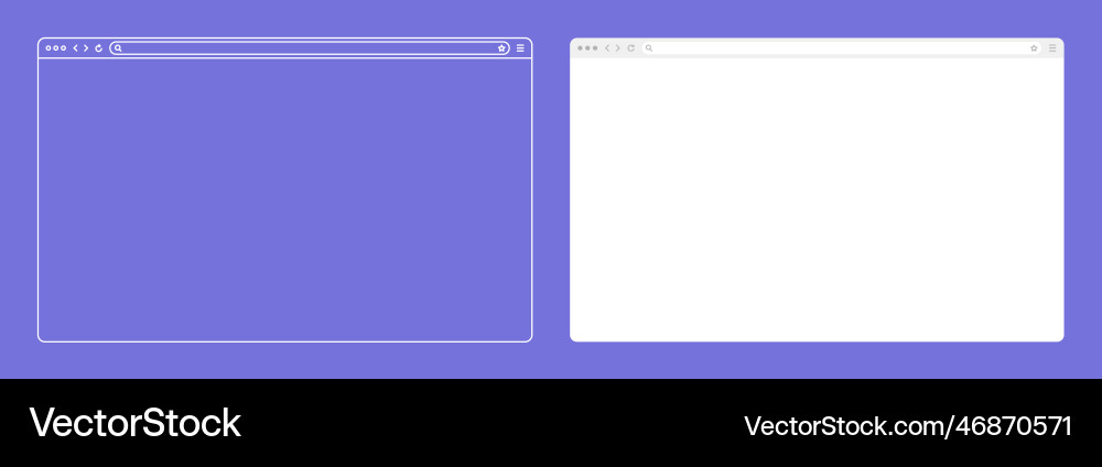 Blank web browser internet page window Blank web browser internet page window vector image