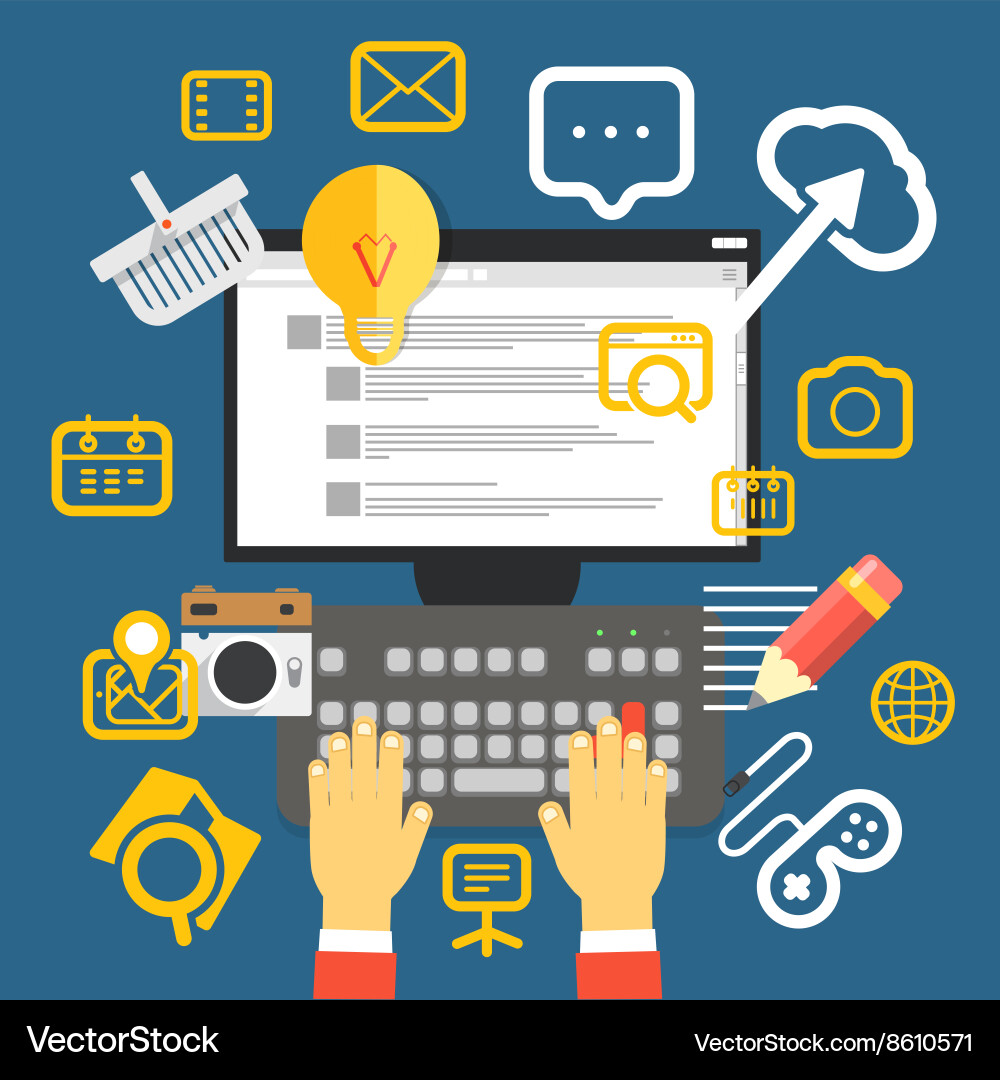 Browser window with modern interface social media vector image