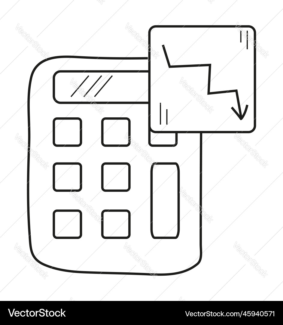 Calculator icon for logo web app ui bankrupt Calculator icon for logo web app ui bankrupt vector image