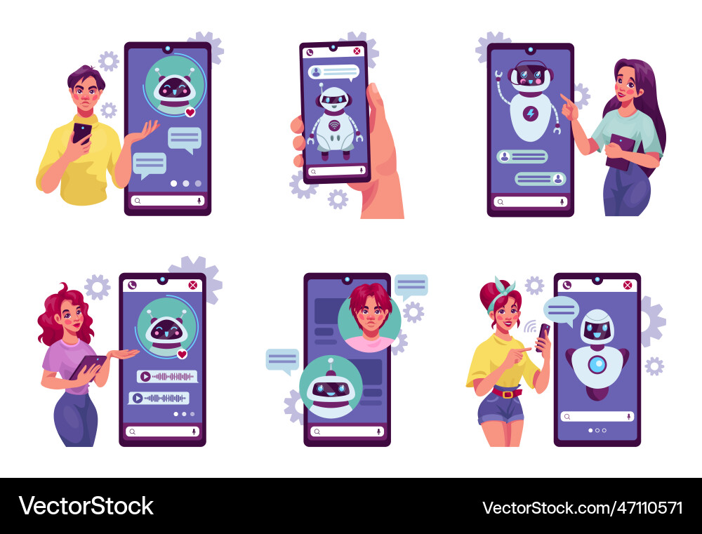 Chat bot answers customers chatbot faq Chat bot answers customers chatbot faq vector image