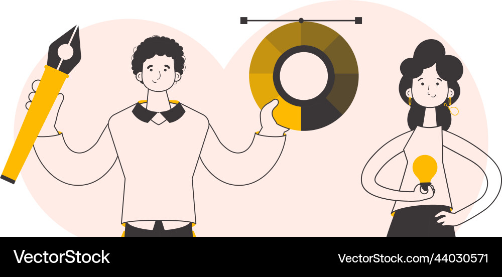 Design team linear style Design team linear style vector image
