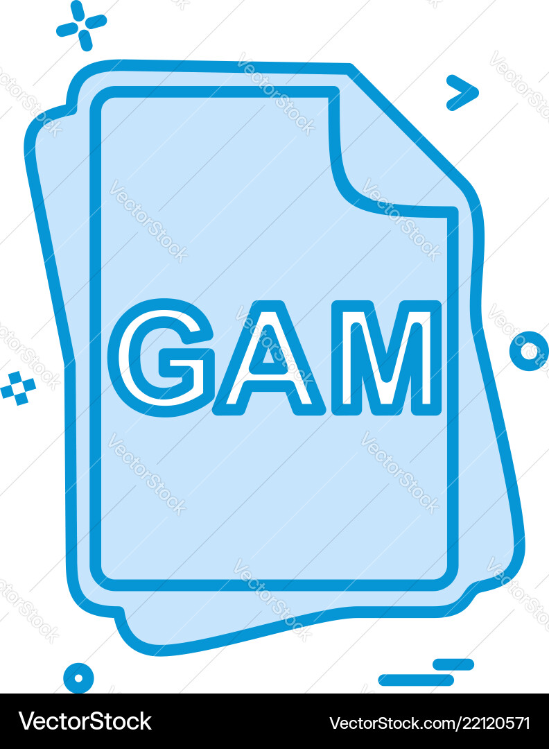 Gam file type icon design vector image