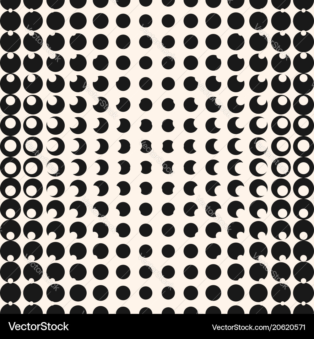 Geometric halftone seamless pattern with circles Vector Image