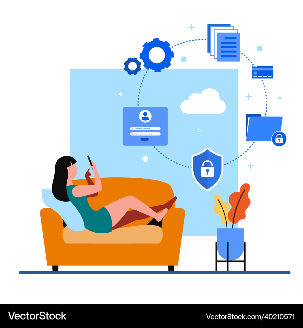 Global data security personal cyber Global data security personal cyber vector image