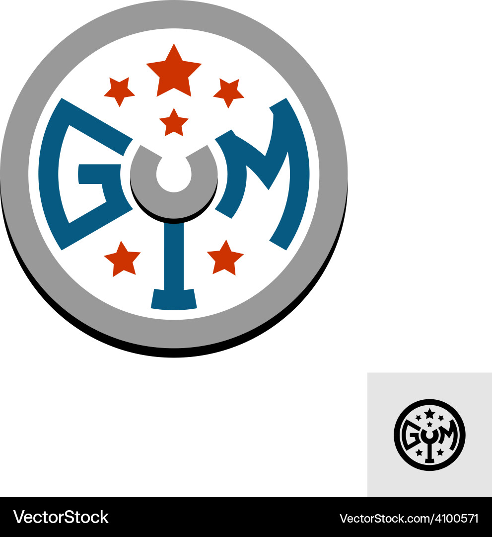 Gym Logo Vorlage Hantel Gewicht Disk Konzept Vektorbild