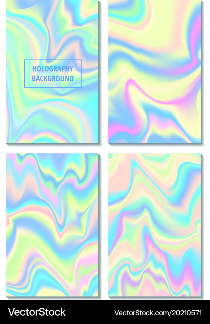 Hologram gradient set of four backgrounds vector image