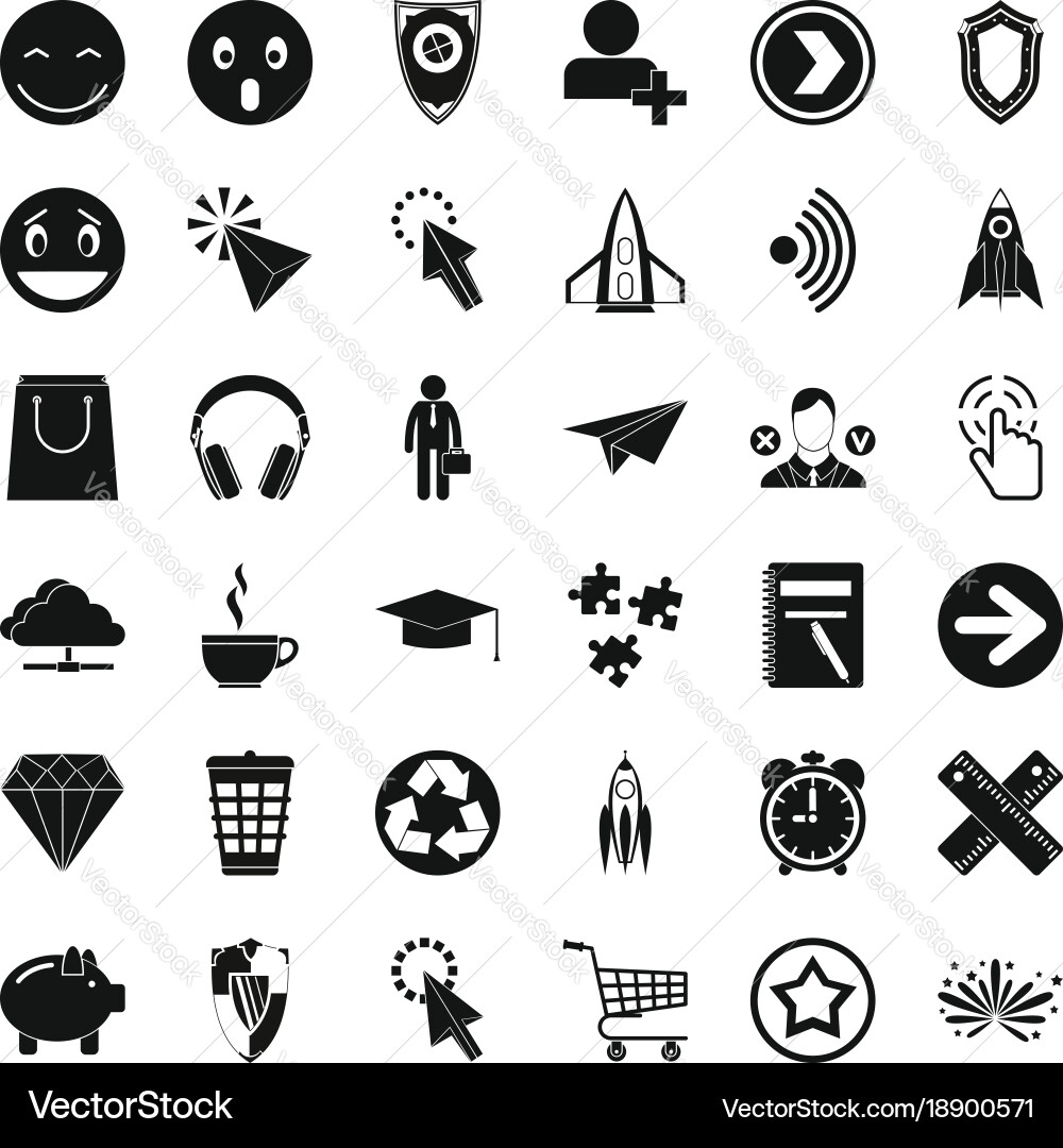 Interface of pictograph icons set simple style Vector Image