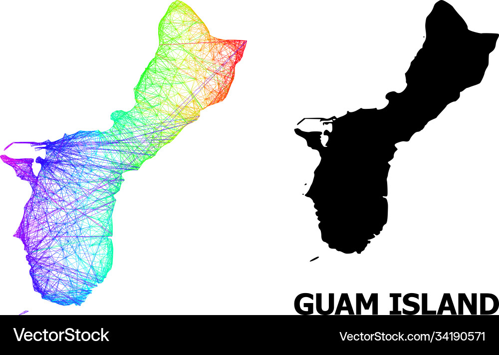 Linear map guam island with spectrum gradient Linear map guam island with spectrum gradient vector image