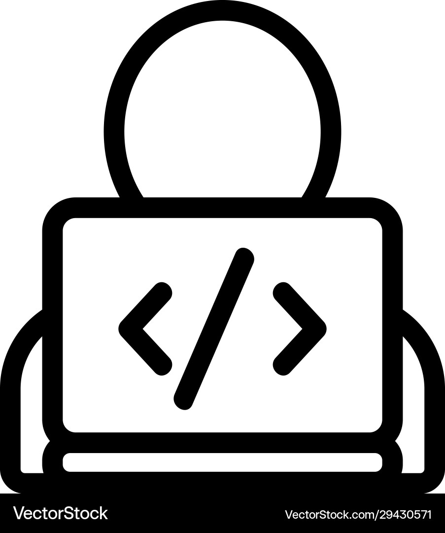 Programmer icon isolated contour symbol vector image