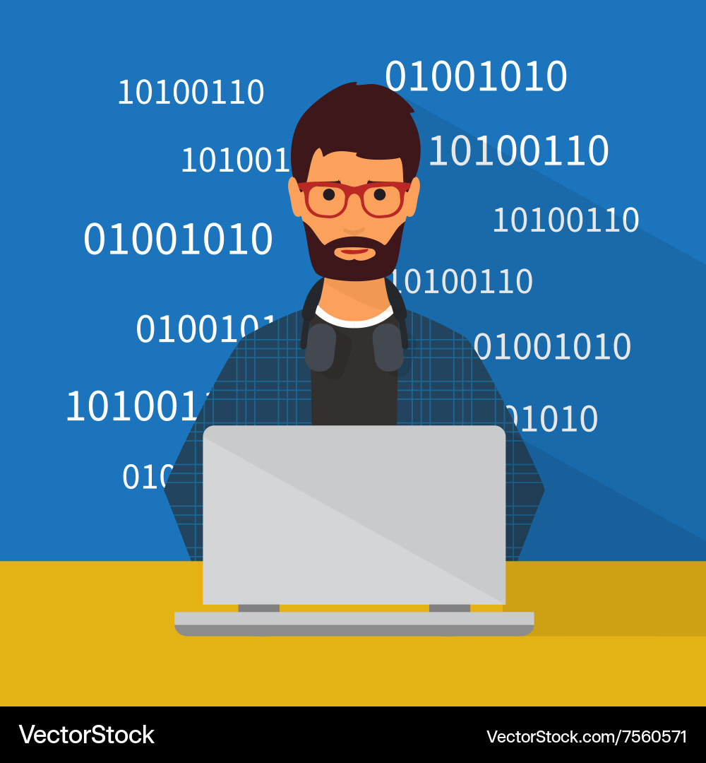 Programming and coding flat vector image