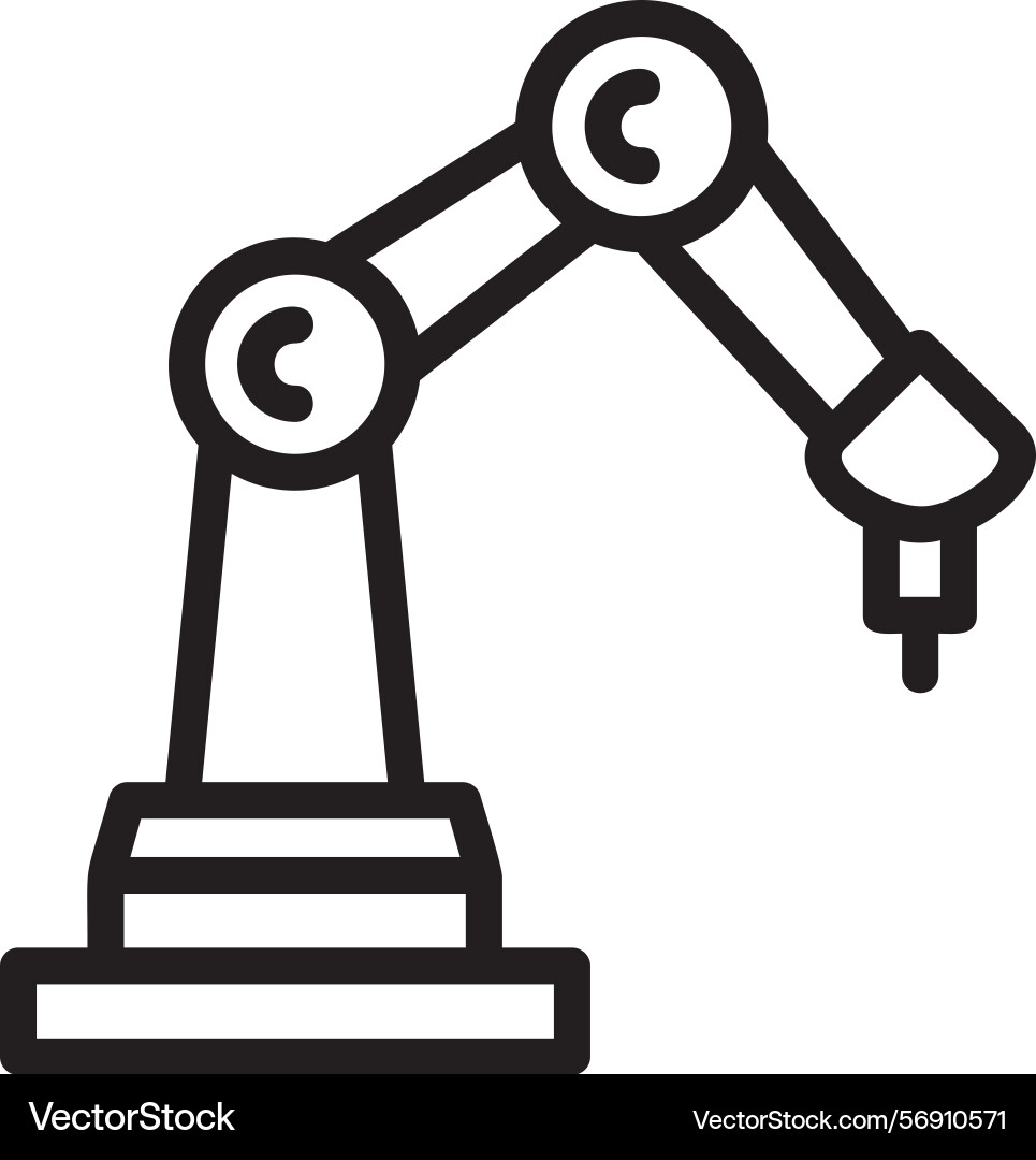 Robot arm linear style icon design vector image