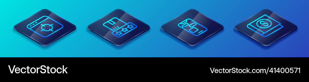 Set isometric line mobile 24 hours support target Set isometric line mobile 24 hours support target vector image