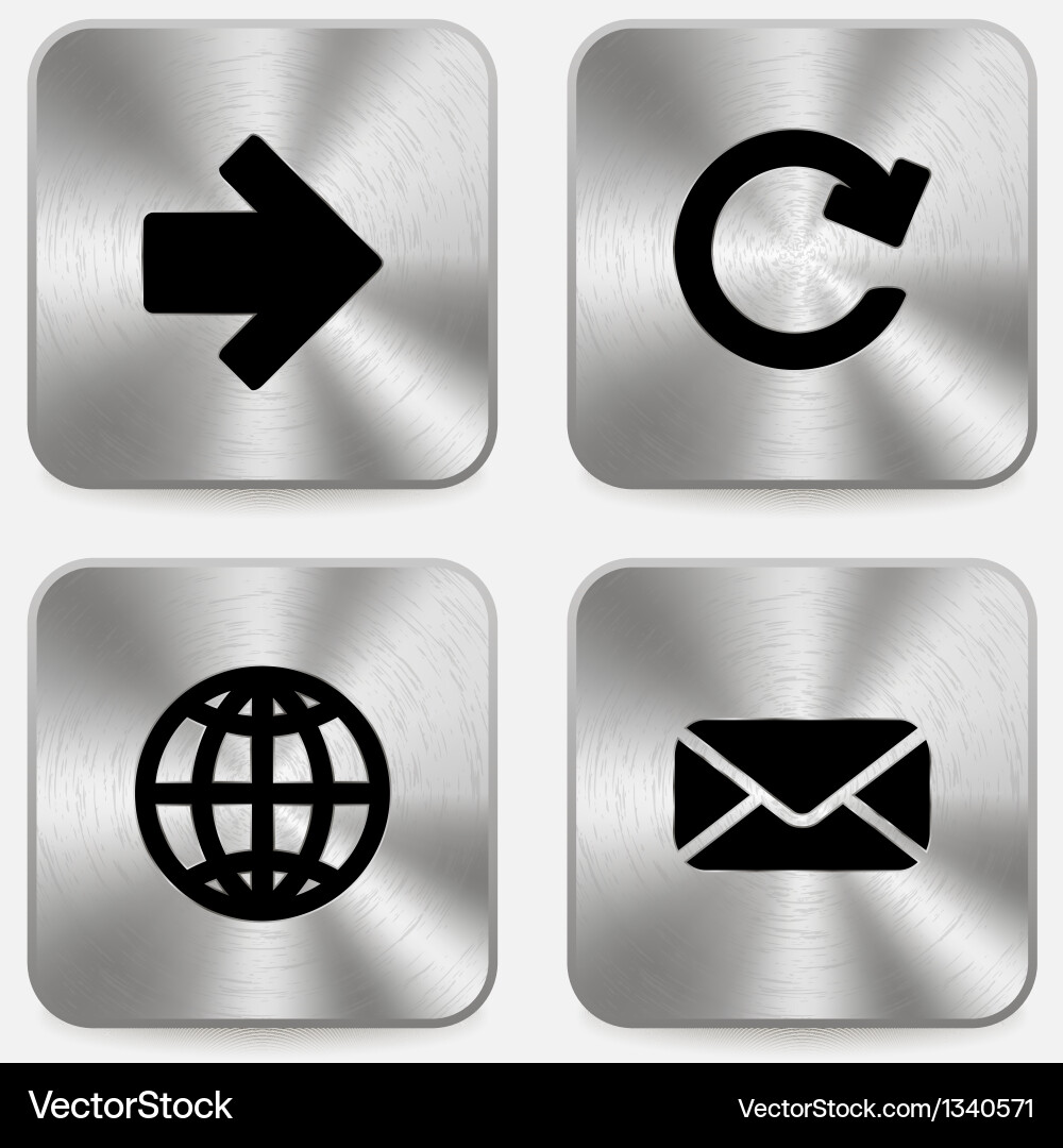 Set of web icons on metallic buttons vol1 Vector Image