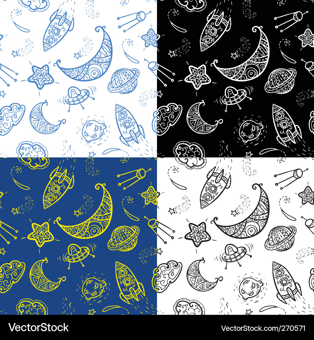 Space Icons - Celestial Patterns vector image
